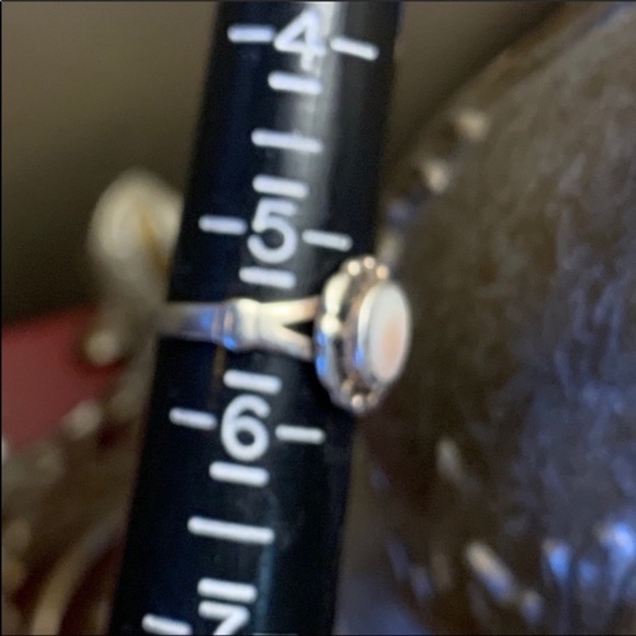 Sterling SILVER Mother of Pearl VTG RING 5 1/2 - Picture 8 of 8